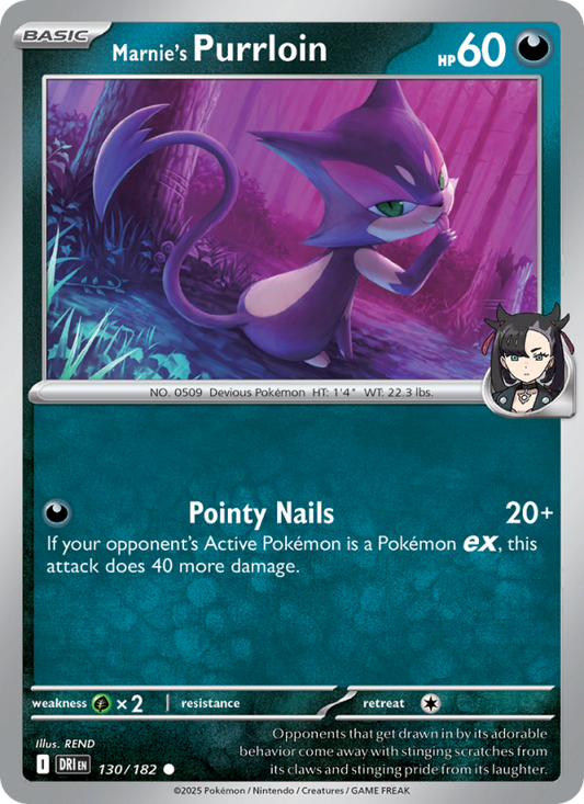 Marnie's Purrloin (130/182) Reverse Holo card image