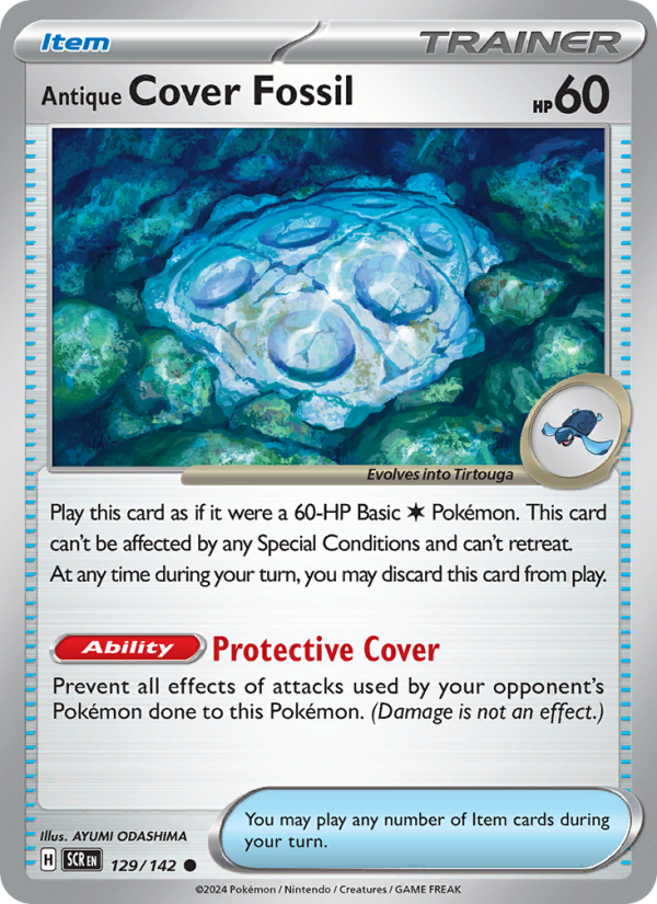 Antique Cover Fossil (129/142) Reverse Holo card image