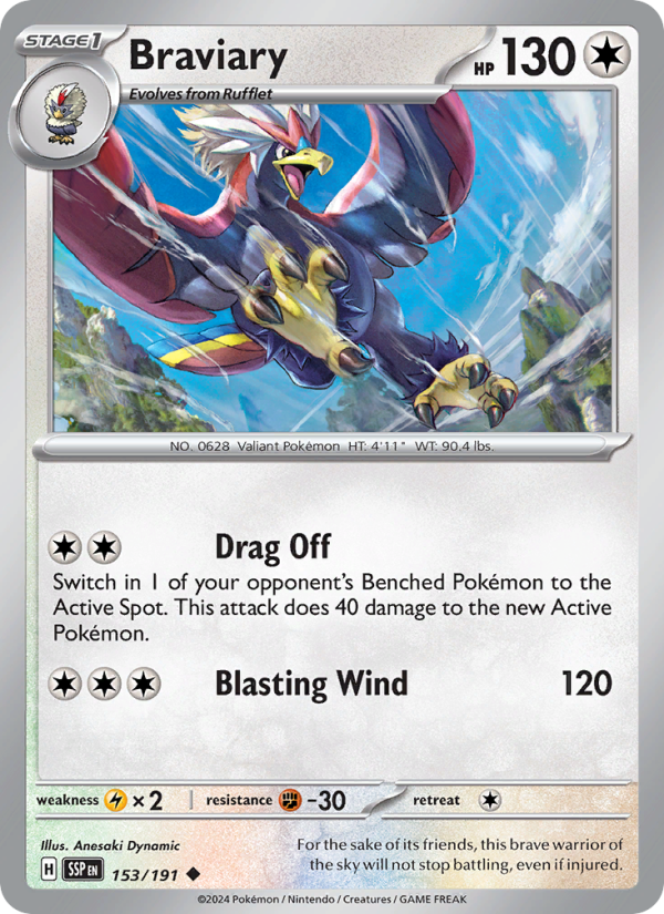 Braviary (153/191) Reverse Holo card image