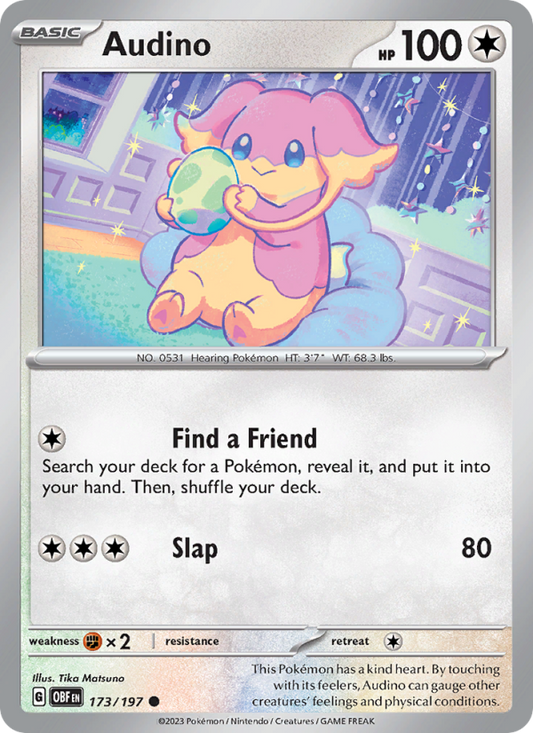 Audino (173/197) Reverse Holo card image