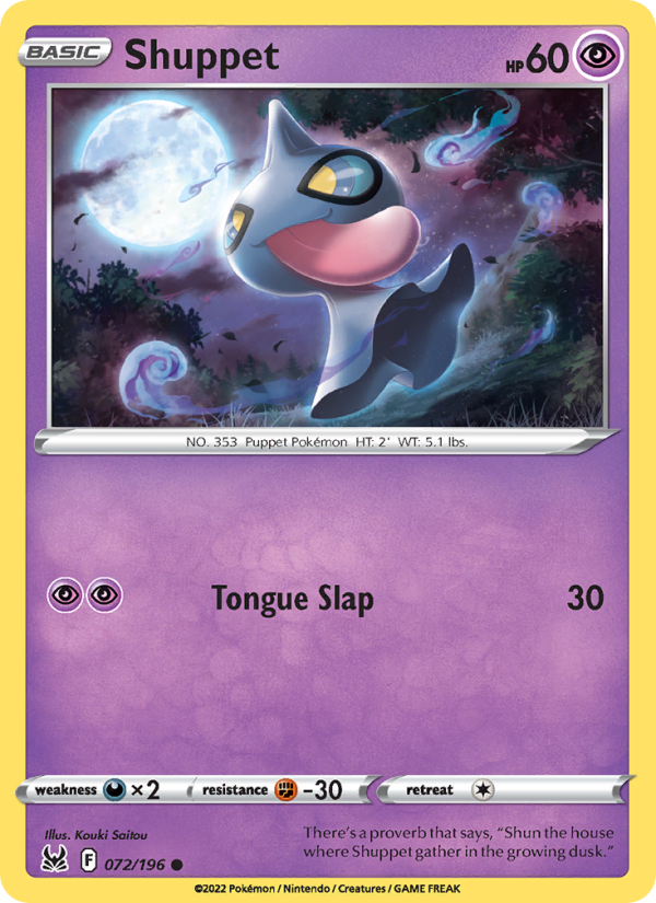Shuppet (072/196) Reverse Holo card image