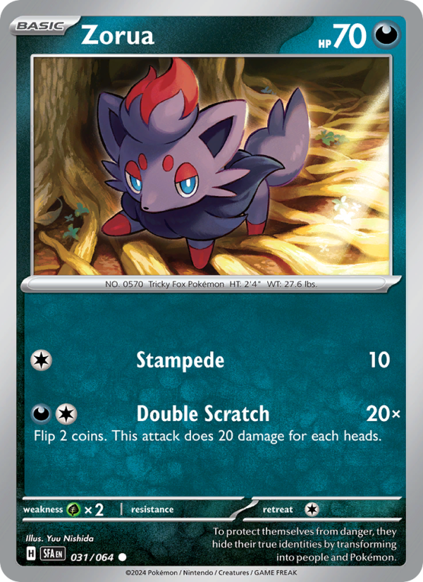 Zorua (031/64) Reverse Holo card image