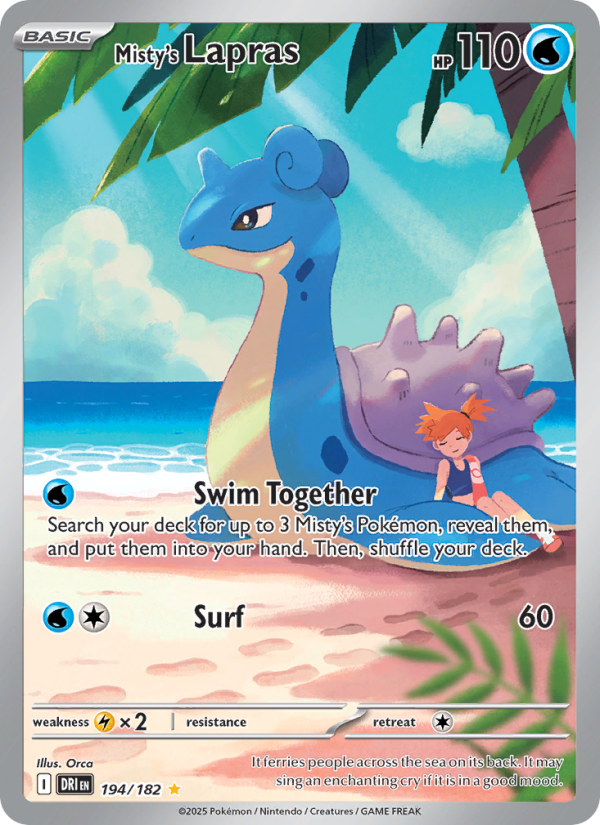 Misty's Lapras (194/182) Reverse Holo card image