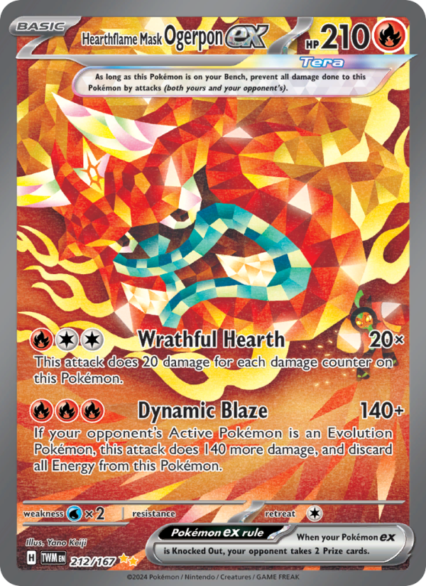 Hearthflame Mask Ogerpon ex (212/167) Holographic card image