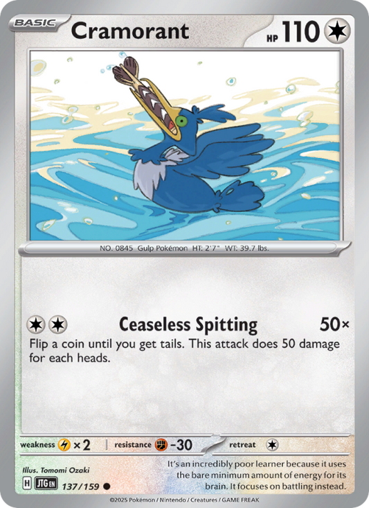 Cramorant (137/159) Reverse Holo card image