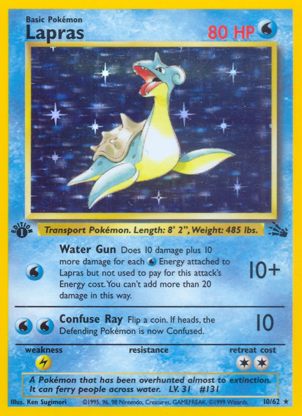 Lapras (010/62) Reverse Holo card image