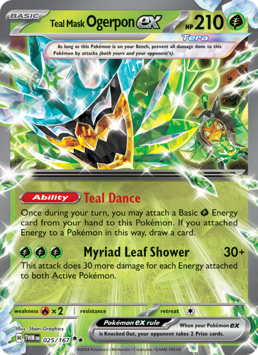 Teal Mask Ogerpon ex (025/167) Holographic card image