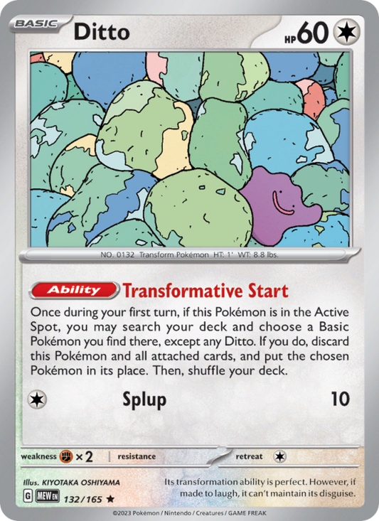 Ditto (132/165) Reverse Holo card image