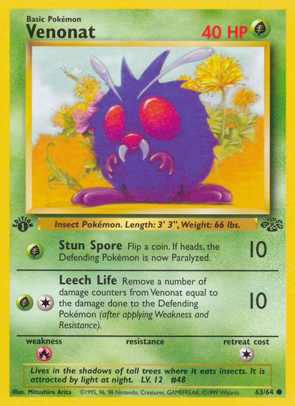 Venonat (063/64) Reverse Holo card image