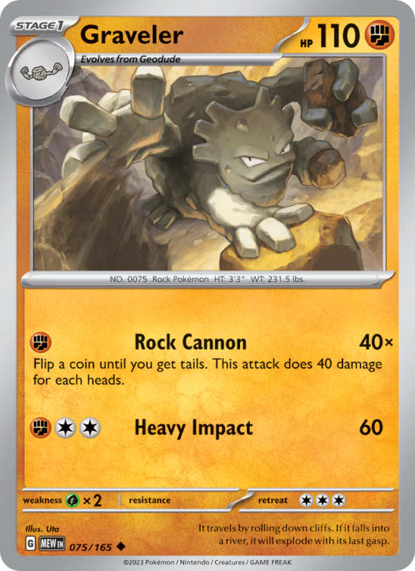 Graveler (075/165) Reverse Holo card image