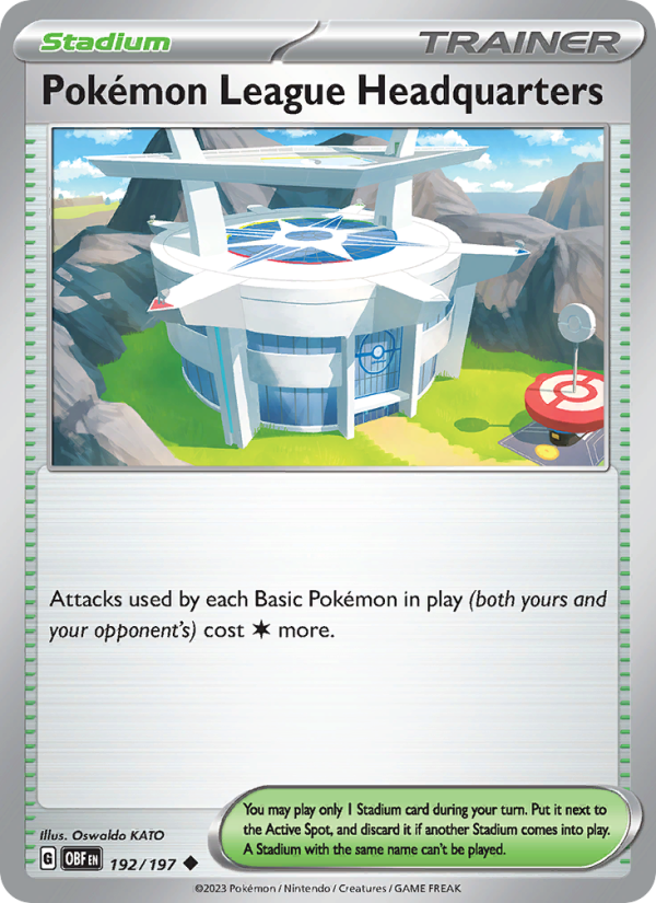 PokÃ©mon League Headquarters (192/197) Reverse Holo card image