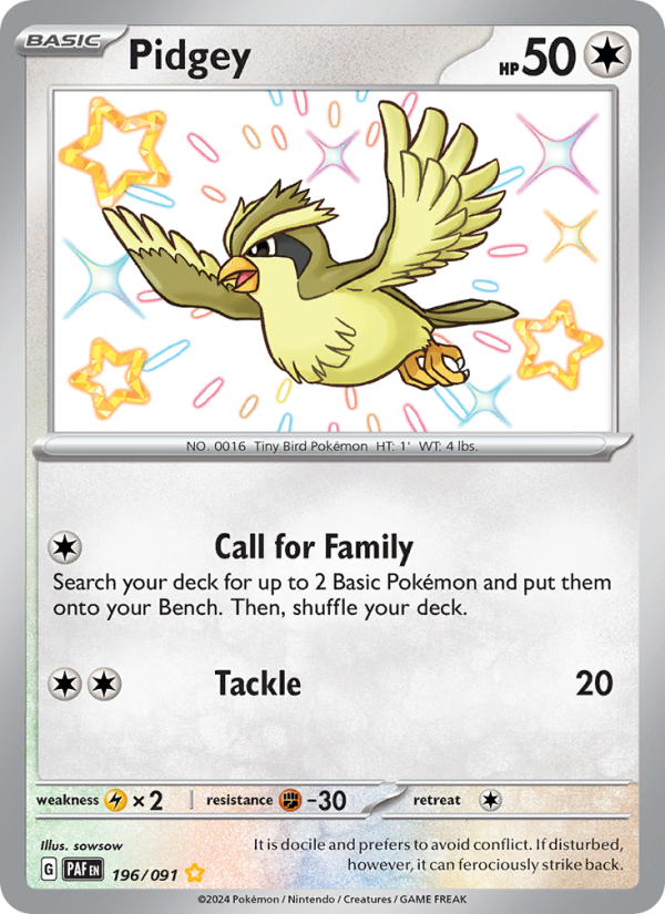 Pidgey (196/91) Holographic card image