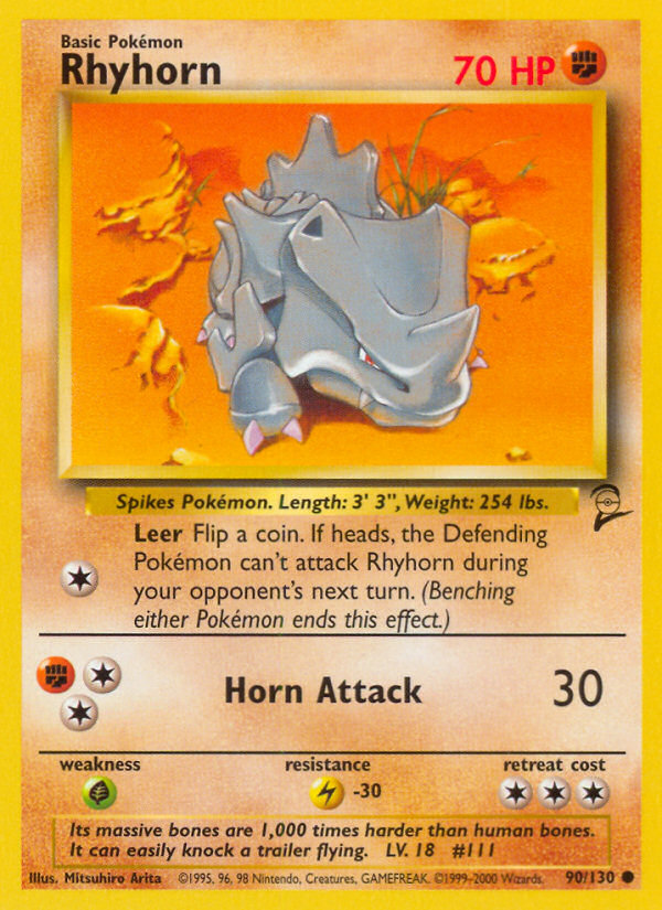 Rhyhorn (090/130) Reverse Holo card image