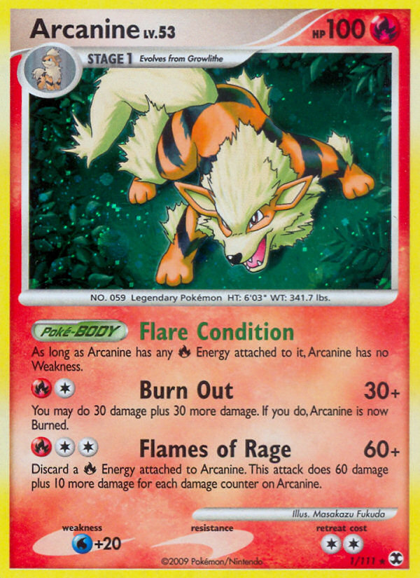 Arcanine (001/111) Reverse Holo card image