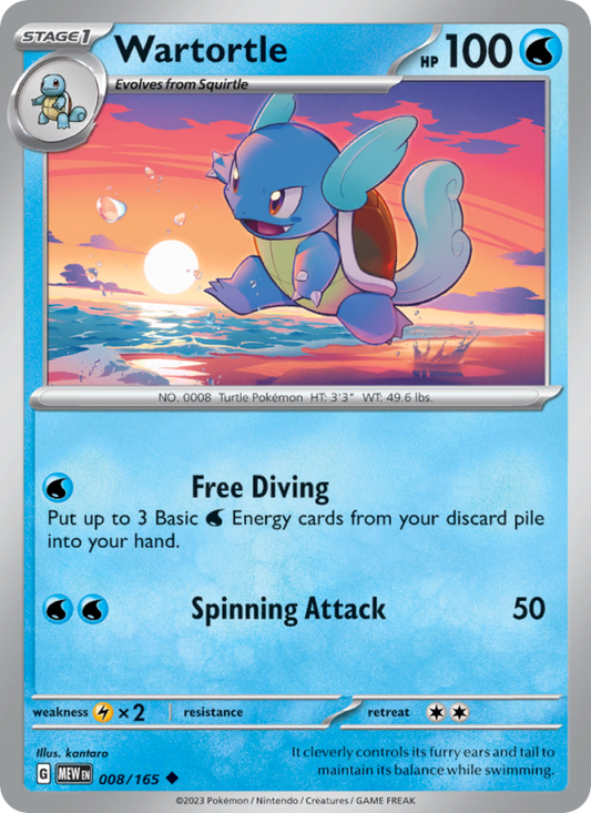 Wartortle (008/165) Reverse Holo card image