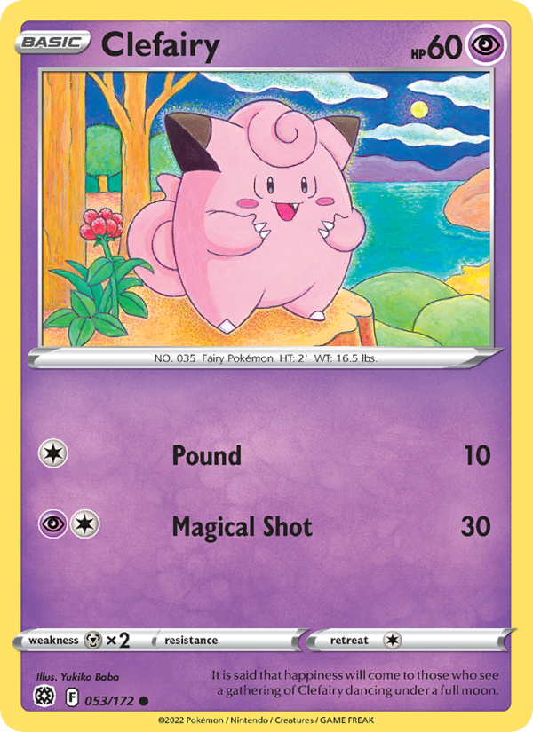 Clefairy (053/172) Reverse Holo card image