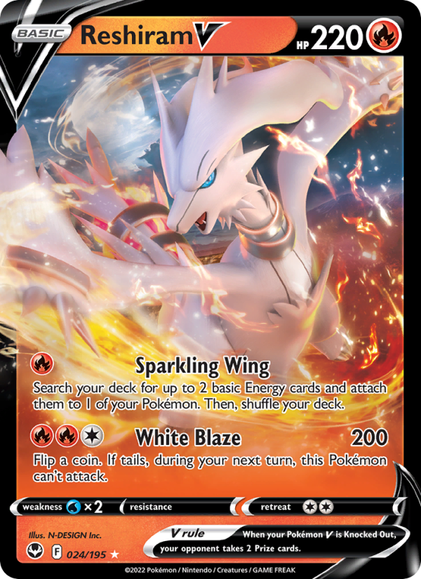 Reshiram V (024/195) Holographic card image