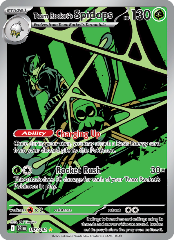 Team Rocket's Spidops (187/182) Reverse Holo card image