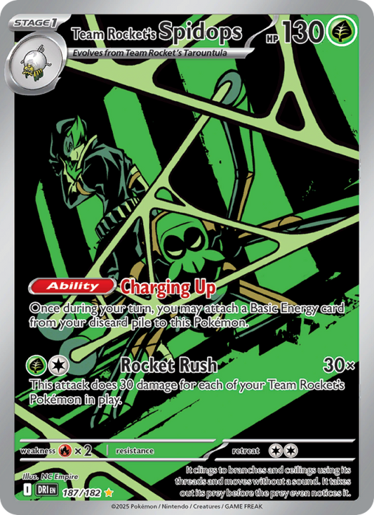 Team Rocket's Spidops (187/182) Reverse Holo card image