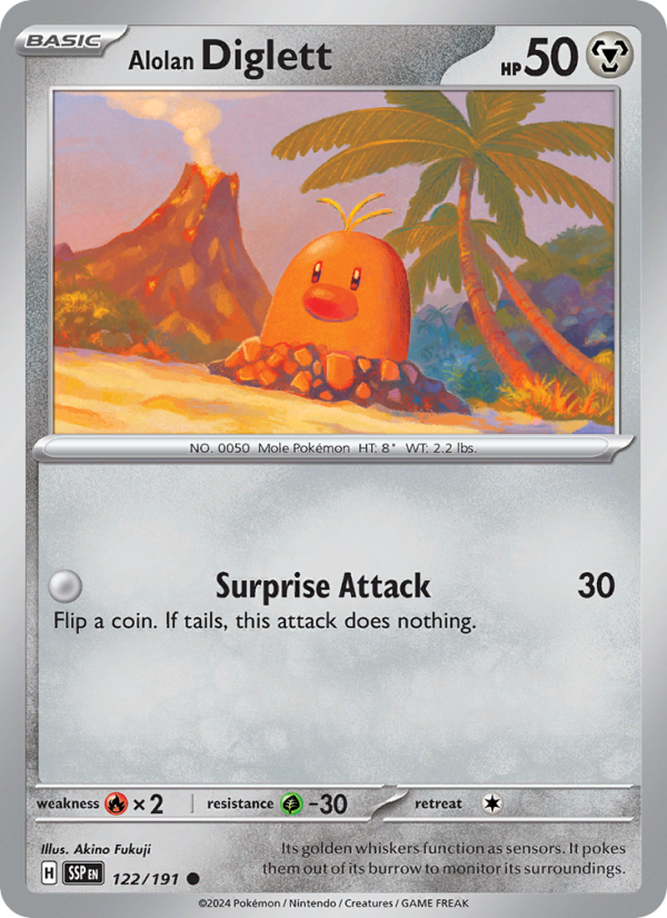 Alolan Diglett (122/191) Reverse Holo card image