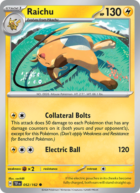 Raichu (052/162) Reverse Holo card image