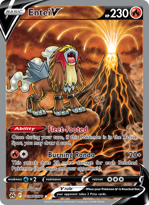 Entei V (GG36/159) Holographic card image