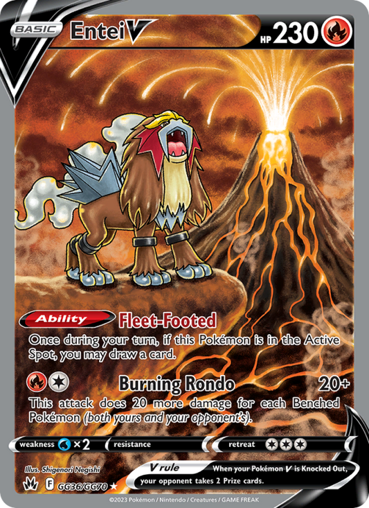 Entei V (GG36/159) Holographic card image