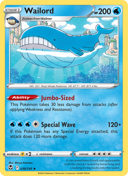 Wailord (038/195) Reverse Holo card image