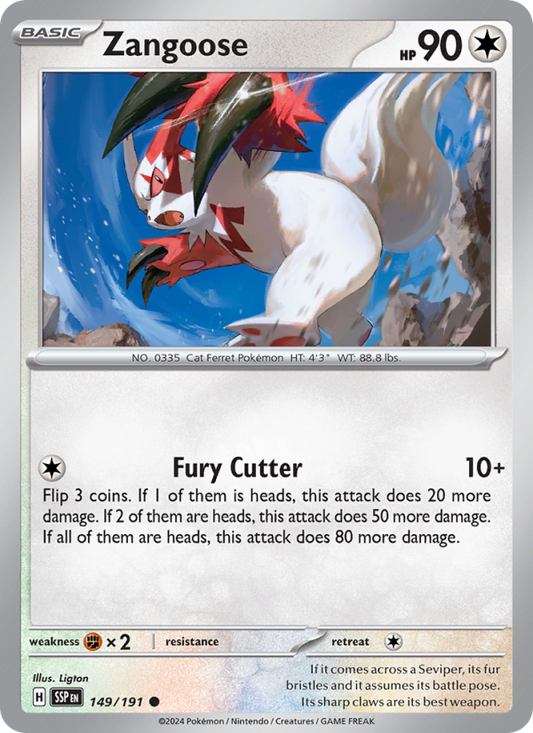 Zangoose (149/191) Reverse Holo card image