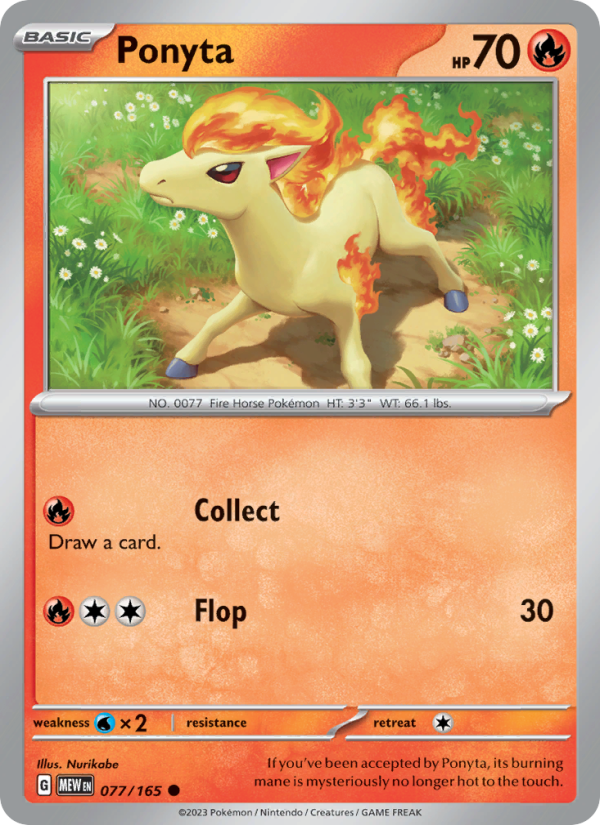 Ponyta (077/165) Reverse Holo card image