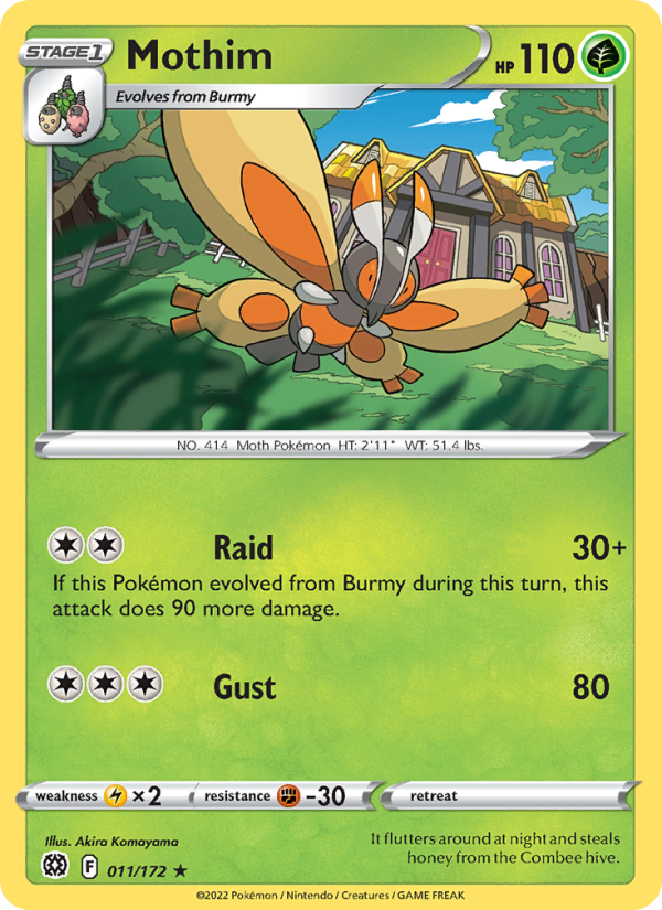 Mothim (011/172) Reverse Holo card image