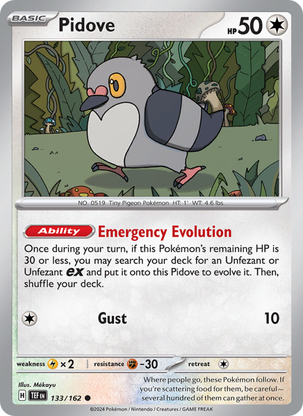 Pidove (133/162) Reverse Holo card image