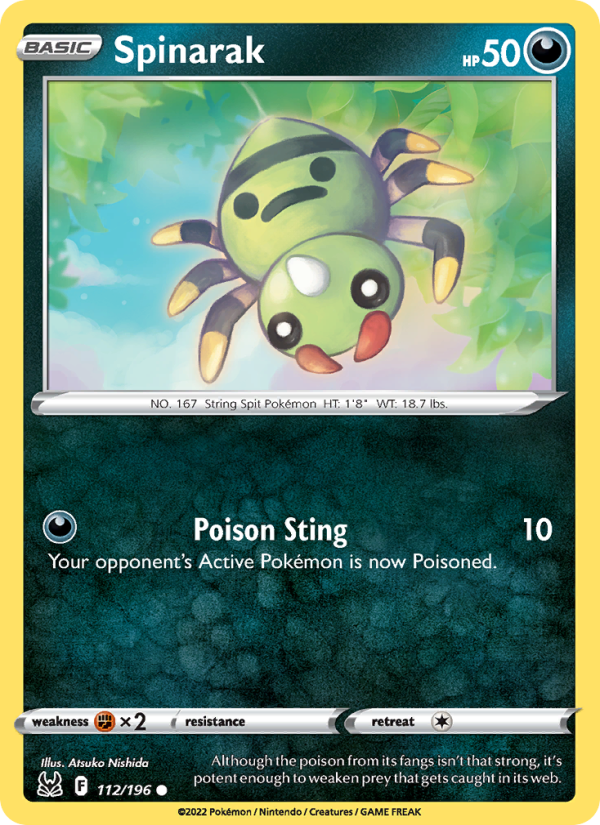 Spinarak (112/196) Reverse Holo card image