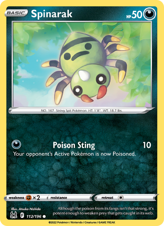 Spinarak (112/196) Reverse Holo card image