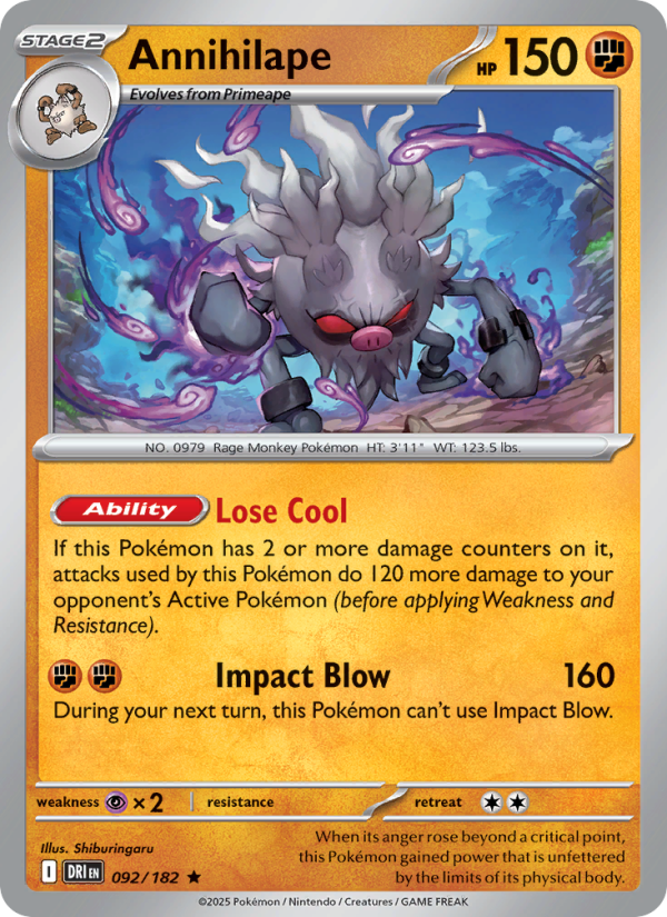 Annihilape (092/182) Reverse Holo card image