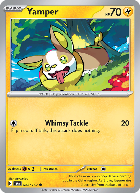 Yamper (058/162) Reverse Holo card image