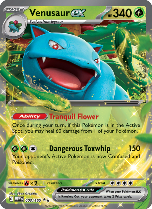 Venusaur ex (003/165) Holographic card image
