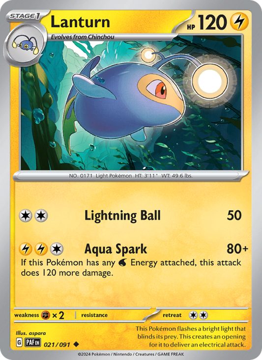 Lanturn (021/91) Reverse Holo card image