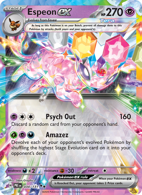 Espeon ex (034/131) Reverse Holo card image