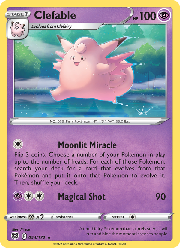 Clefable (054/172) Reverse Holo card image
