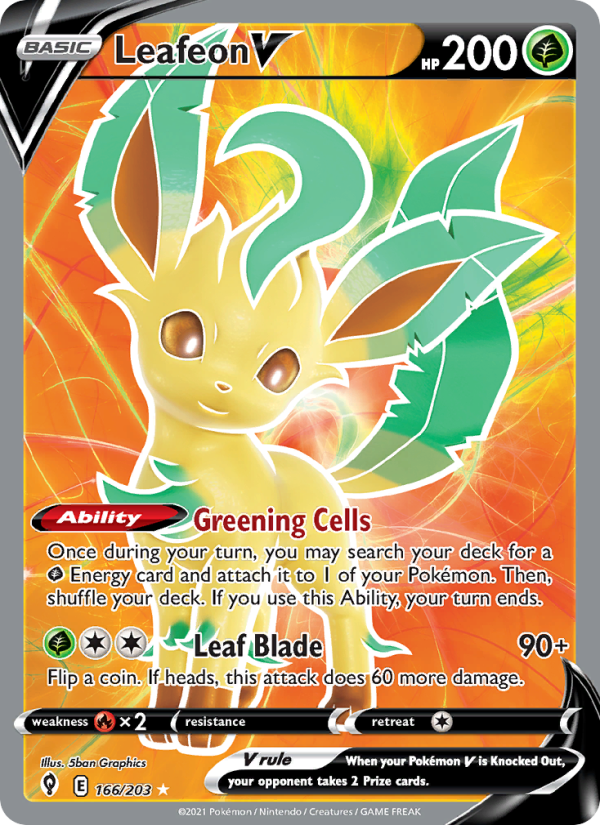 Leafeon V (166/203) Holographic card image