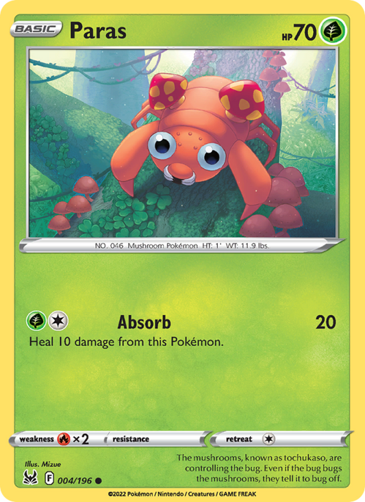 Paras (004/196) Reverse Holo card image