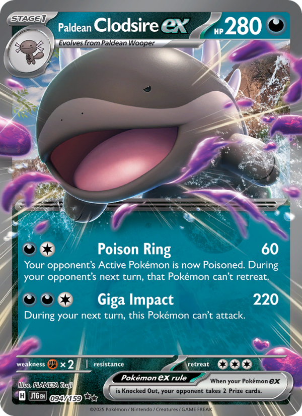 Paldean Clodsire ex (094/159) Reverse Holo card image