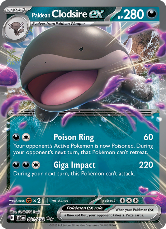 Paldean Clodsire ex (094/159) Reverse Holo card image