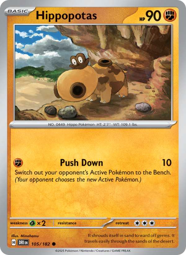 Hippopotas (105/182) Reverse Holo card image