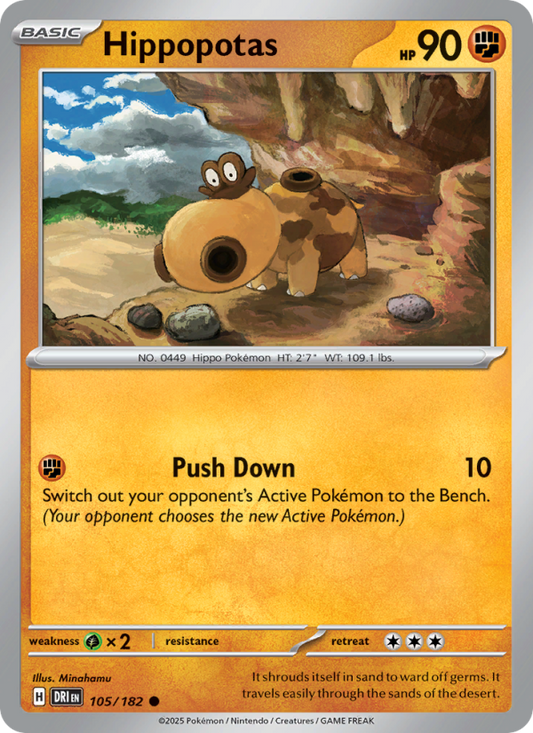 Hippopotas (105/182) Reverse Holo card image