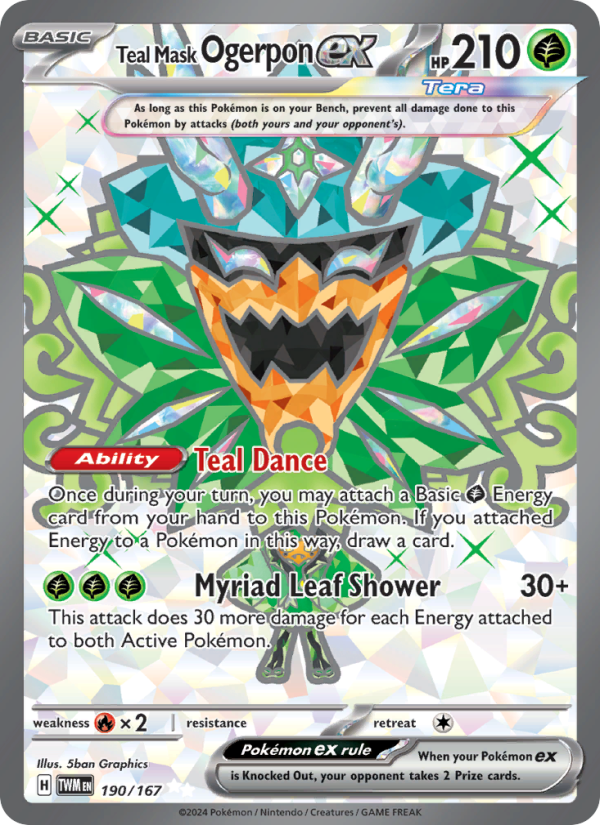 Teal Mask Ogerpon ex (190/167) Holographic card image