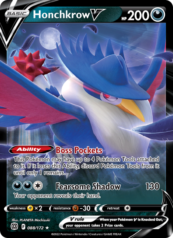 Honchkrow V (088/172) Holographic card image