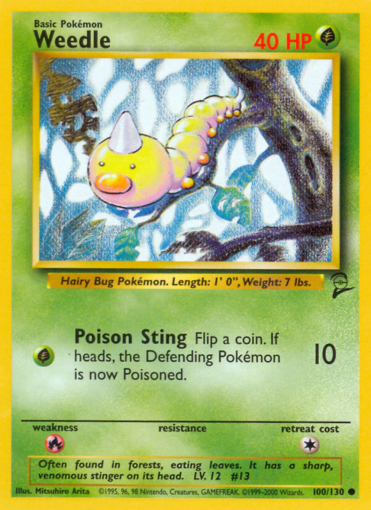 Weedle (100/130) Reverse Holo card image