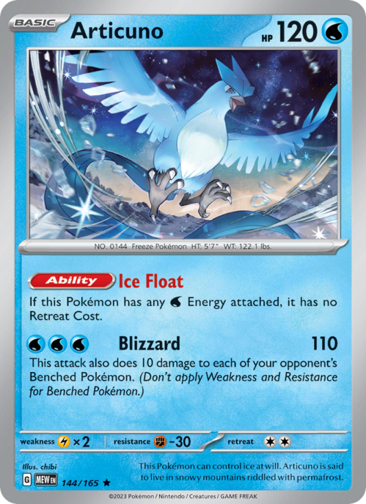 Articuno (144/165) Reverse Holo card image